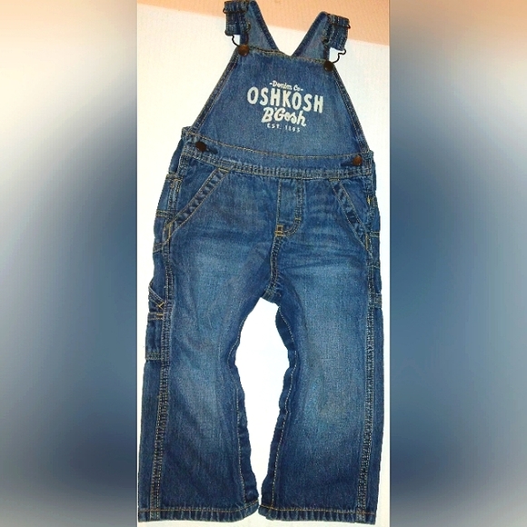 ☆Like New☆OSH KOSH B'GOSH Adorable Toddler Denim Cargo Overalls☆24mo - Picture 5 of 16
